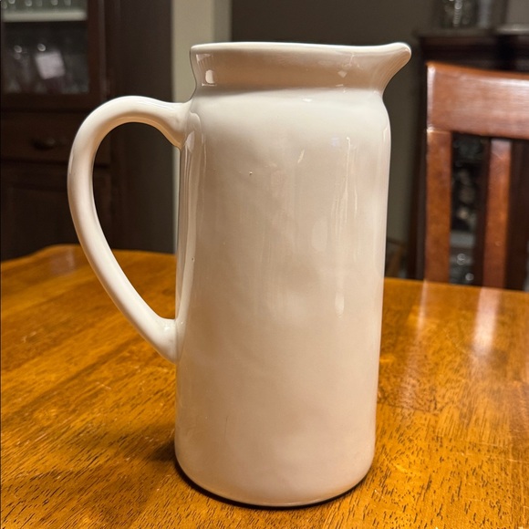 Rae Dunn Cream Ceramic Drink Pitcher. 52oz. Capacity. - Picture 3 of 6